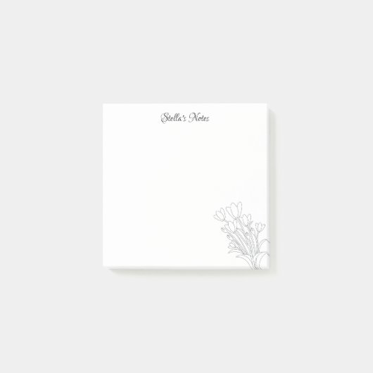 Blume-Bouquet-Hinweise Post-it Klebezettel (Vorderseite)