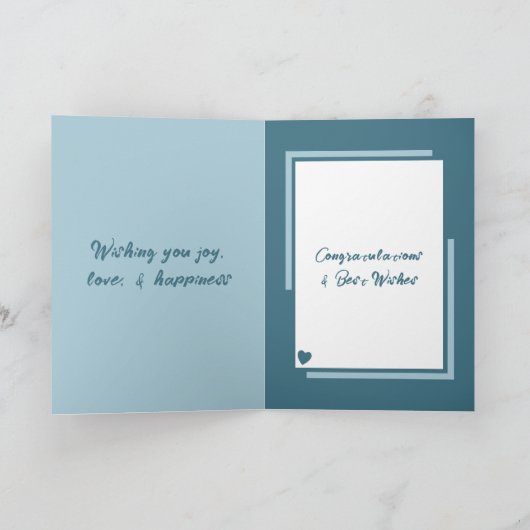 Blume Bouquet Hochzeit Herzlichen Glückwunsch blau Karte (Innenseite)