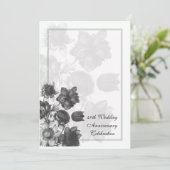 Blume Bouquet Hochzeitsjubiläumsaufrufe Einladung (Stehend Vorderseite)