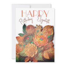 Blume-Bouquet - Holz - Geburtstagskarte