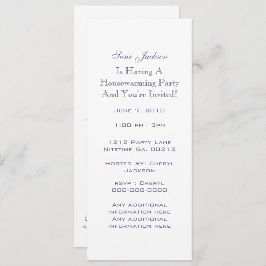 Blume Bouquet Housewarming Party Einladungen (Vorne/Hinten)