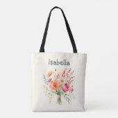 Blume Bouquet Hübsches Flora Elegante Personalisie Tasche (Rückseite)
