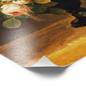 Blume Bouquet in antiken Vase Fotodruck (Ecke)