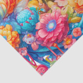 Blume Bouquet in Pink Orange & Blue Boho Seidenpapier (Ausschnitt)