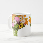 Blume Bouquet in Vase Malerei Kunst Kaffeetasse (Vorderseite Links)