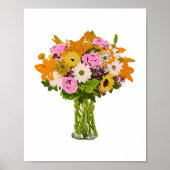 Blume Bouquet in Vase Malerei Kunst Poster (Vorne)