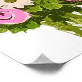Blume Bouquet in Vase Malerei Kunst Poster (Ecke)