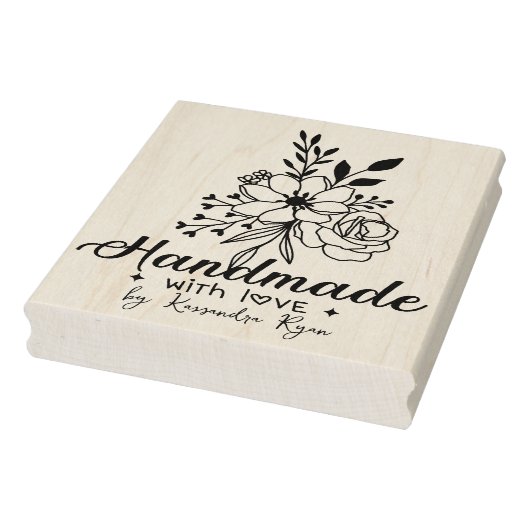 Blume Bouquet Individuelle Name Handmade Business Gummistempel (Stempel)