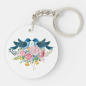 Blume Bouquet & Love Birds Schlüsselanhänger (Rückseite)