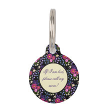 Blume Bouquet mit Dahlia Black Pet ID-Tag