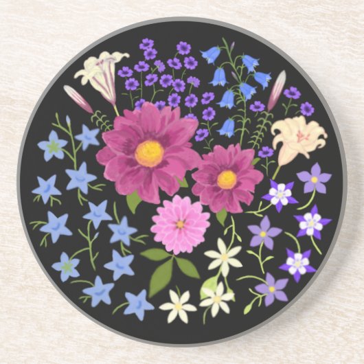 Blume Bouquet mit Dahlia Black Stone Untersetzer (Vorne)