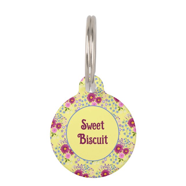 Blume Bouquet mit Dahlia Haustiermarke (Vorderseite)