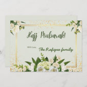 Blume Bouquet mit Hajj Mubarak-Nachricht Mitteilungskarte (Vorne/Hinten)