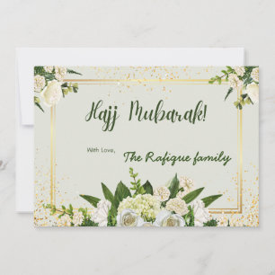 Blume Bouquet mit Hajj Mubarak-Nachricht Mitteilungskarte