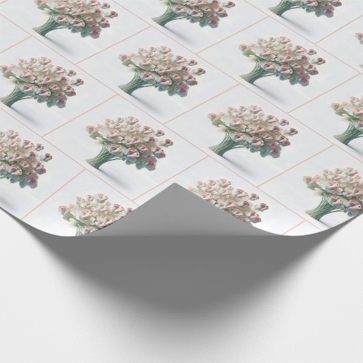 Blume Bouquet mit rosa Babynahrung Geschenkpapier (Ecke)