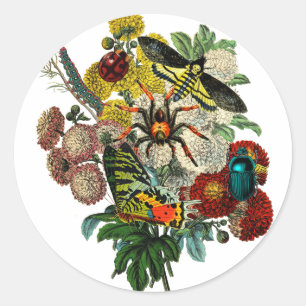 Blume Bouquet mit Schlägern veränderte Vintage Kun Runder Aufkleber