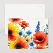Blume Bouquet mit Sonnenblumen Postkarte (Vorne/Hinten)