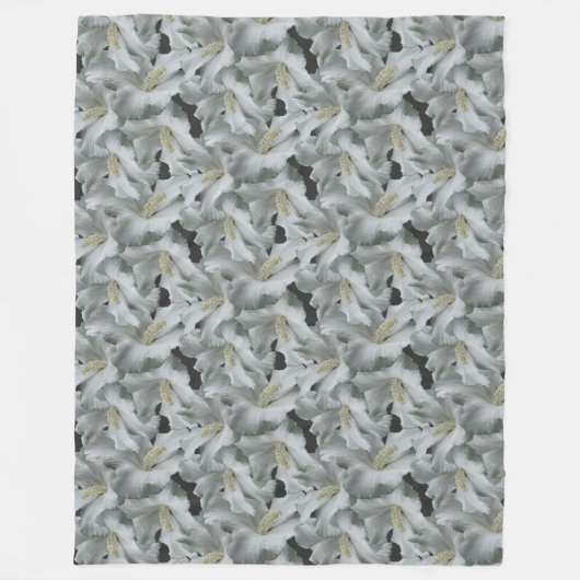 Blume Bouquet mit weißem Hibiskus Fleecedecke (Vorderseite)