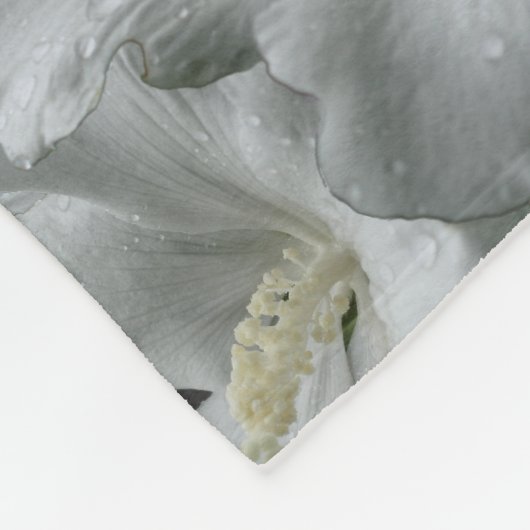 Blume Bouquet mit weißem Hibiskus Fleecedecke (Ecke)