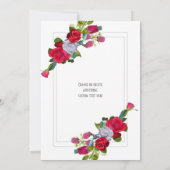 Blume Bouquet Moderne Blumenhochzeit Einladung (Rückseite)