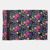 Blume Bouquet Monogram Black Geschirrtuch (Horizontal)