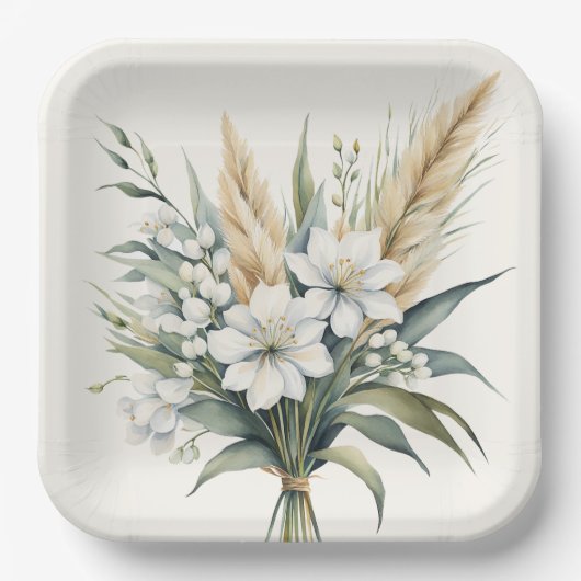 Blume Bouquet Pappteller (Vorderseite)