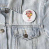 Blume Bouquet Pink Personalisiert Button (Beispiel)