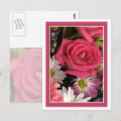 Blume Bouquet Pink Postkarte (Vorne/Hinten)