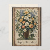 Blume Bouquet Postcard Postkarte (Vorne/Hinten)