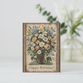 Blume Bouquet Postcard Postkarte (Stehend Vorderseite)