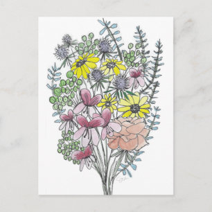 Blume Bouquet Postkarte