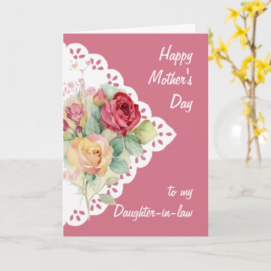 Blume Bouquet Schwiegertochter Muttertag Karte (Gelbe Blume)