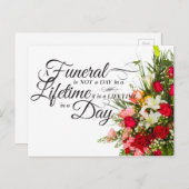 Blume Bouquet Skript Beileid Zitat für Beerdigung Postkarte (Vorne/Hinten)