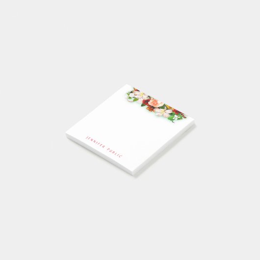 Blume Bouquet Template Elegant Modernes Design Post-it Klebezettel (angewinkelt)