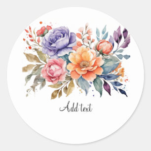 Blume Bouquet TEMPLATE Runder Aufkleber