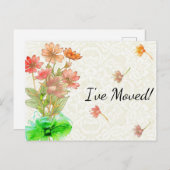 Blume Bouquet und antike Spitzen Neue Adresse Postkarte (Vorne/Hinten)