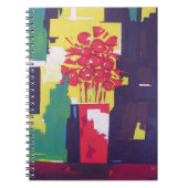 Blume Bouquet Vase Malerei Abstrakten Hintergrund Notizblock (Vorderseite)