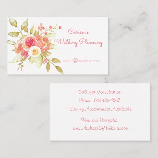 Blume Bouquet Visitenkarte (Vorne/Hinten)