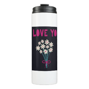 Blume Bouquet von Blume Rosa Rose Frühjahr Frauen Thermosbecher