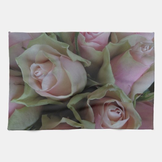 Blume Bouquet von rosa grünen Rose Handtuch (Horizontal)