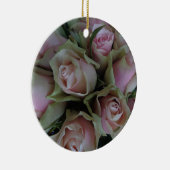 Blume Bouquet von rosa grünen Rose Keramikornament (Rechts)