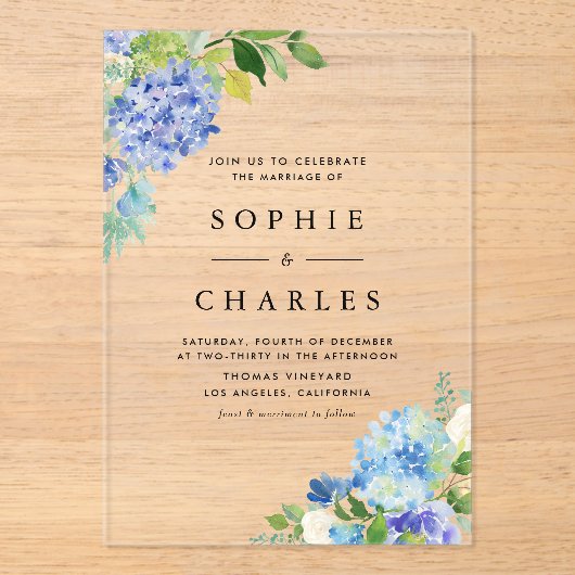 Blume Bouquet Wedding Acryleinladungen (Vorderseite)