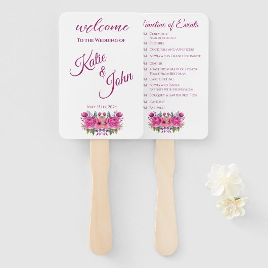 Blume Bouquet-Wedding - Aquarellfarbe - Fächer (Vorne und Hinten)