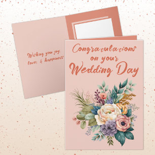 Blume Bouquet Wedding Herzlichen Glückwunsch Orang Karte