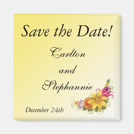 Blume Bouquet Wedding Magnet Gefallen (Vorne)