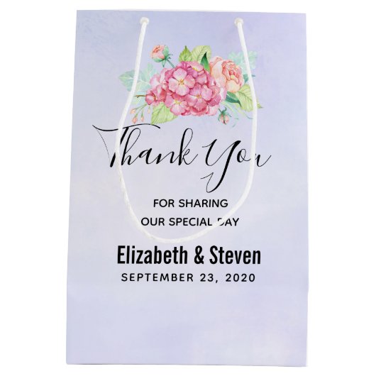 Blume Bouquet Wedding Mittlere Geschenktüte (Rückseite)