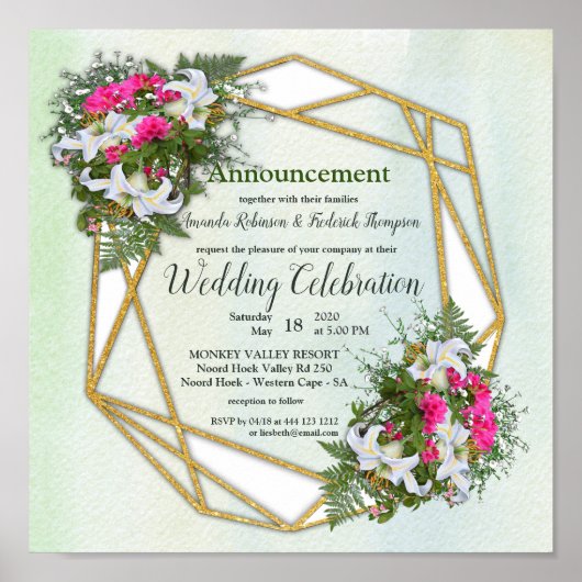 Blume Bouquet Wedding Poster (Vorne)
