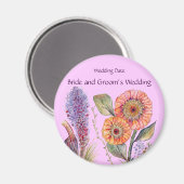 Blume Bouquet Wedding Souvenir Magnet (Vorderseite/Rückseite)