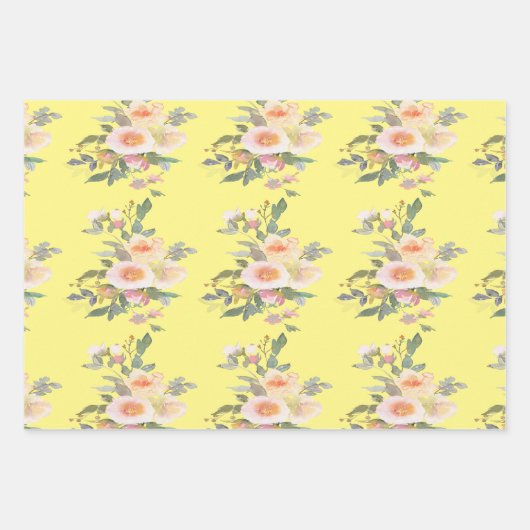 Blume Bouquet Wrapping Paper Geschenkpapier Set (Vorderseite 3)