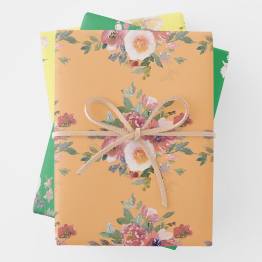 Blume Bouquet Wrapping Paper Geschenkpapier Set (Beispiel)